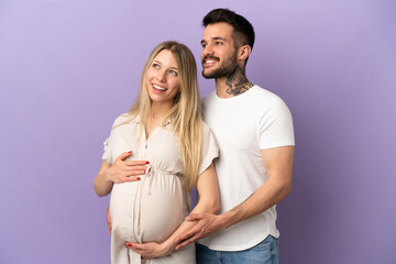 Young couple pregnant and happy