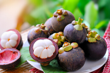 Mangosteen Ready to eat
fruit of Thailand, selective focus 