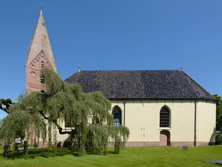 Fotobehang    HISTORICAL     Reformed church with Juffertoren in the Groningen Schildwolde, © Holland-PhotostockNL