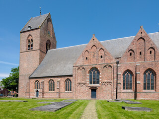 Fototapeta na wymiar >>>HISTORICAL<<< De uit 1217 daterende kerk van Loppersum , Groningen Province The Netherlands 