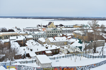 Panorama of Nizhny Novgorod in winter