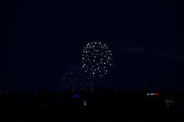 Fireworks exploding in the Night Sky
