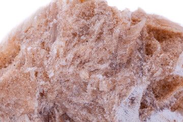 macro mineral-stone in the desert rose on a white background