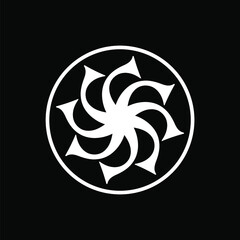 Initial letter S logo template with geometric swirl vintage hexagram illustration in flat design monogram symbol
