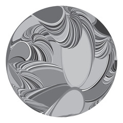 Decorative sphere. Abstract round spiral Striped design element