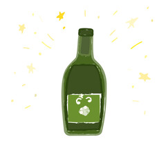 bottle of a sparkling wine  vector illustration