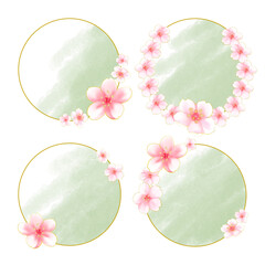 green frame with Cherry blossoms