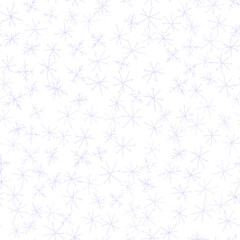 Hand Drawn blue Snowflakes Christmas Seamless Patt
