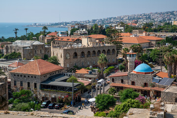 Historical houses of Byblos, also known as Jbeil, a coastal town in Lebanon. One of the oldest...