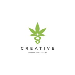 cannabis line vector logo graphic modern