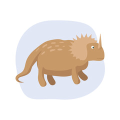 Cartoon funny dinosaur. Vector illustration. Agathaumas.