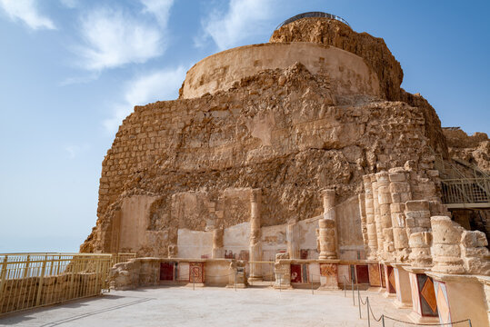 The ancient fortification Masada in  Israel. Masada National Park in the Dead Sea region of Israel.