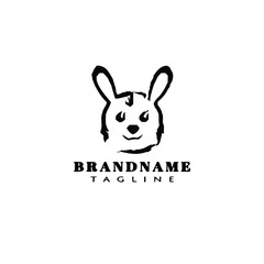rabbit logo cartoon icon vector illustration