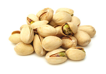 Pistachio nuts isolated on white background 