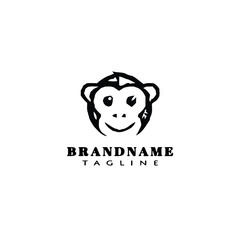 monkey logo icon design template vector illustration