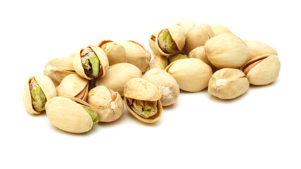 Pistachio nuts isolated on white background 
