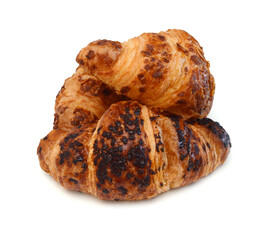 Fresh and tasty croissant over white background 