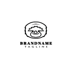 simple sloth logo cartoon icon vector illustration