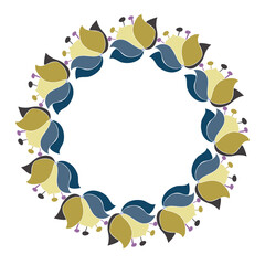 Vector isolated design botanical cute garland floral vignette