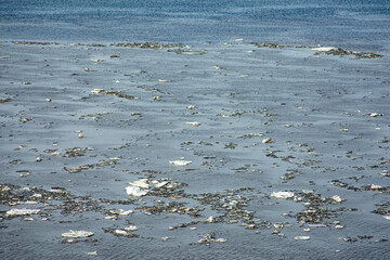 Fototapeta premium ice floats on the Volga River in spring