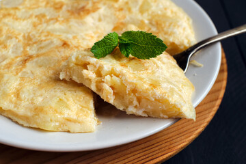 Spanish omelet with potato and egg