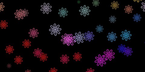 Dark Multicolor vector background with random forms.