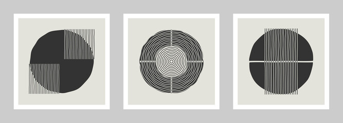 Creative artistic hand painted geometric abstract minimalist vector design for wall decoration, cover and home decor, trendy modern art composition in eps 10