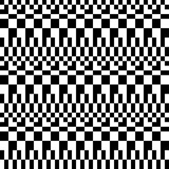 Checker pattern. Vector black and white squares and rectangles.