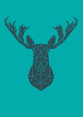DEER HEAD LOW POLY BACKGROUND ANIMALS WILD NATURE 