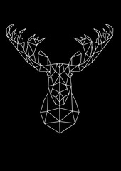DEER HEAD LOW POLY BACKGROUND ANIMALS WILD NATURE 