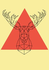 DEER HEAD LOW POLY BACKGROUND ANIMALS WILD NATURE 
