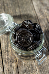 Spiral from liquorice candy