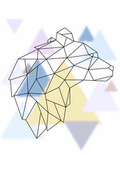 BEAR HEAD LOW POLY BACKGROUND ANIMALS WILD NATURE 
