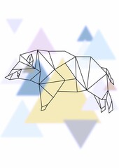BOAR LOW POLY BACKGROUND ANIMALS WILD NATURE 