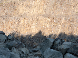 Quarry materials for the construction industry. Granite mine