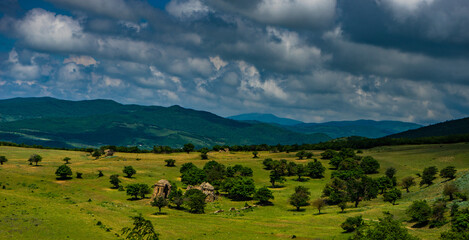 Obraz premium Ruins of church close to the Skhvilo castle