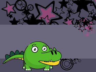 cute crocodile character cartoon expression background in vector format very easy to edit