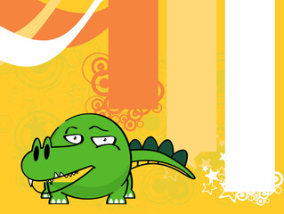 cute crocodile character cartoon expression background in vector format very easy to edit