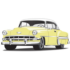Fototapeta na wymiar 1950/s Vintage Classic Car Illustration