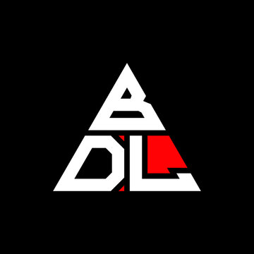 BDL triangle letter logo design with triangle shape. BDL triangle logo design monogram. BDL triangle vector logo template with red color. BDL triangular logo Simple, Elegant, and Luxurious Logo. BDL 