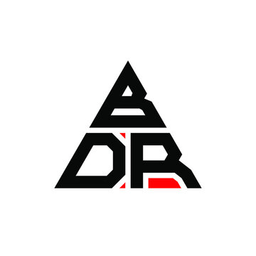BDR triangle letter logo design with triangle shape. BDR triangle logo design monogram. BDR triangle vector logo template with red color. BDR triangular logo Simple, Elegant, and Luxurious Logo. BDR 