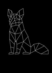 Fototapeta premium FOX LOW POLY BACKGROUND ANIMALS WILD NATURE 