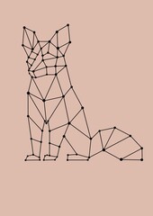 FOX LOW POLY BACKGROUND ANIMALS WILD NATURE 