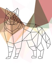 WOLF LOW POLY BACKGROUND ANIMALS WILD NATURE 