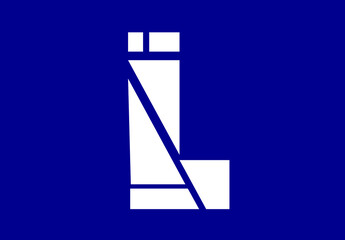 Stylish and elegant white striped letter L logo for company name or initial 