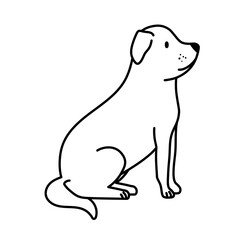 dog seated line style