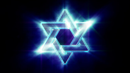 beautiful shield of david background , design object 3D rendering