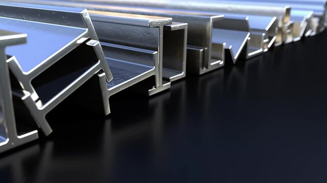 vary metal profile scrolling industrial background, loopable
