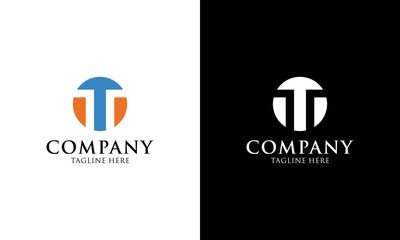 Letter T Logo Icon Design Template. Abstract Connection Circle Vector Logotype. Simple creative template.