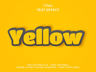 Yellow editable text effect vector.